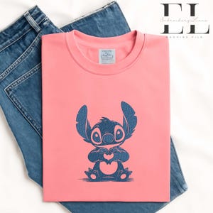 Liebe Stickdatei, Lilo und Stitch Stickmuster, Niedliches Stitch Stickdatei, Stickdatei, Stitch mit Herz