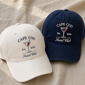 Gorra de béisbol estilo preppy costero con bordado del Cape Cod Social Club