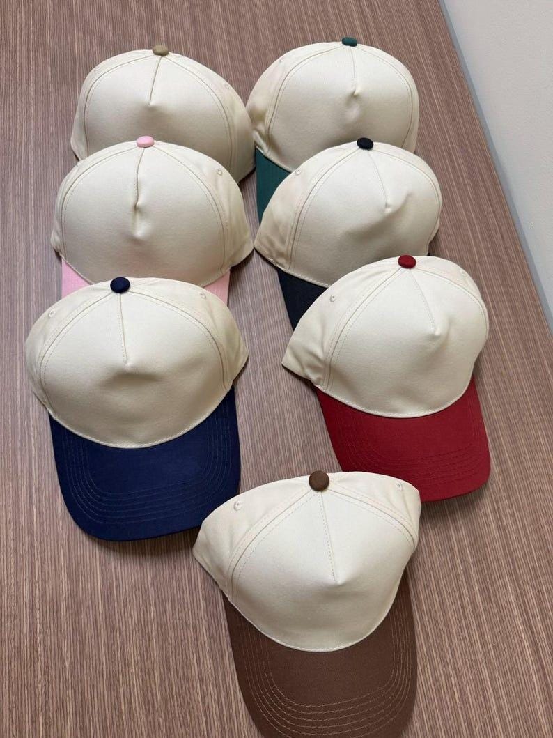 Canvas Classic Frame Natural Cream Two Tone Blank Snapback Hat Cap