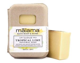 Tropical Lime scent – Handmade soap | Handcrafted soap with kukui oil | Artisan soap | Citrus scent | Essential oils | Small batch soap