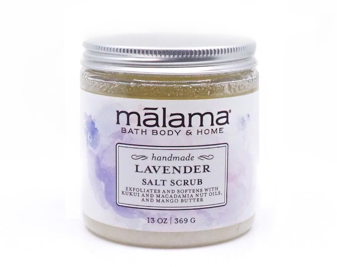 Hawaiian Deep Sea Salt Scrub • Lavender Essential Oil Scent | Natural moisturizing exfoliator for hands and feet