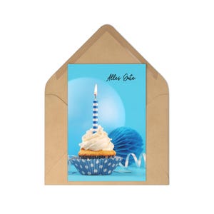 Geburtstagskarte 7er Pack blau