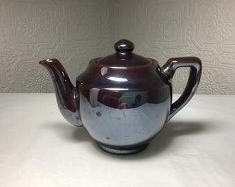 Vintage Brown Betty English Teapot, Childs Tea Pot, Brown Lustre Glaze