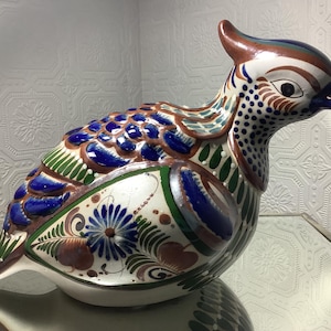 工芸品 Tonala pottery bird Tonala Mexican Pottery Dove Folk Art Bird Blue Green | eBay