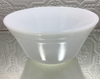 Federal Glass Oven Ware Mixing Bowl,   5” White Milk Glass Nesting Bowl  Vintage Federal Glass  USA, Retro Kitchen