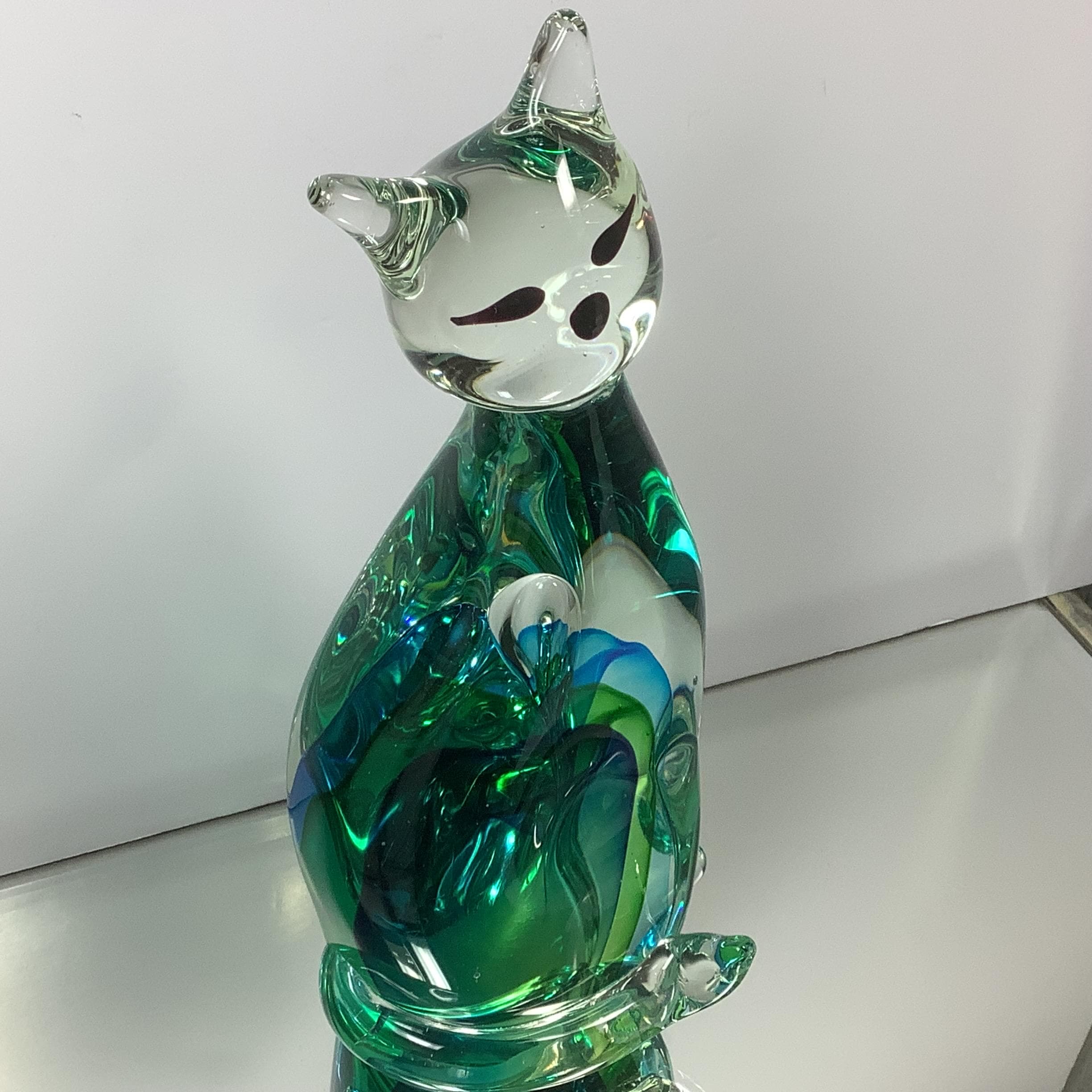 Murano Blue Cat - Etsy