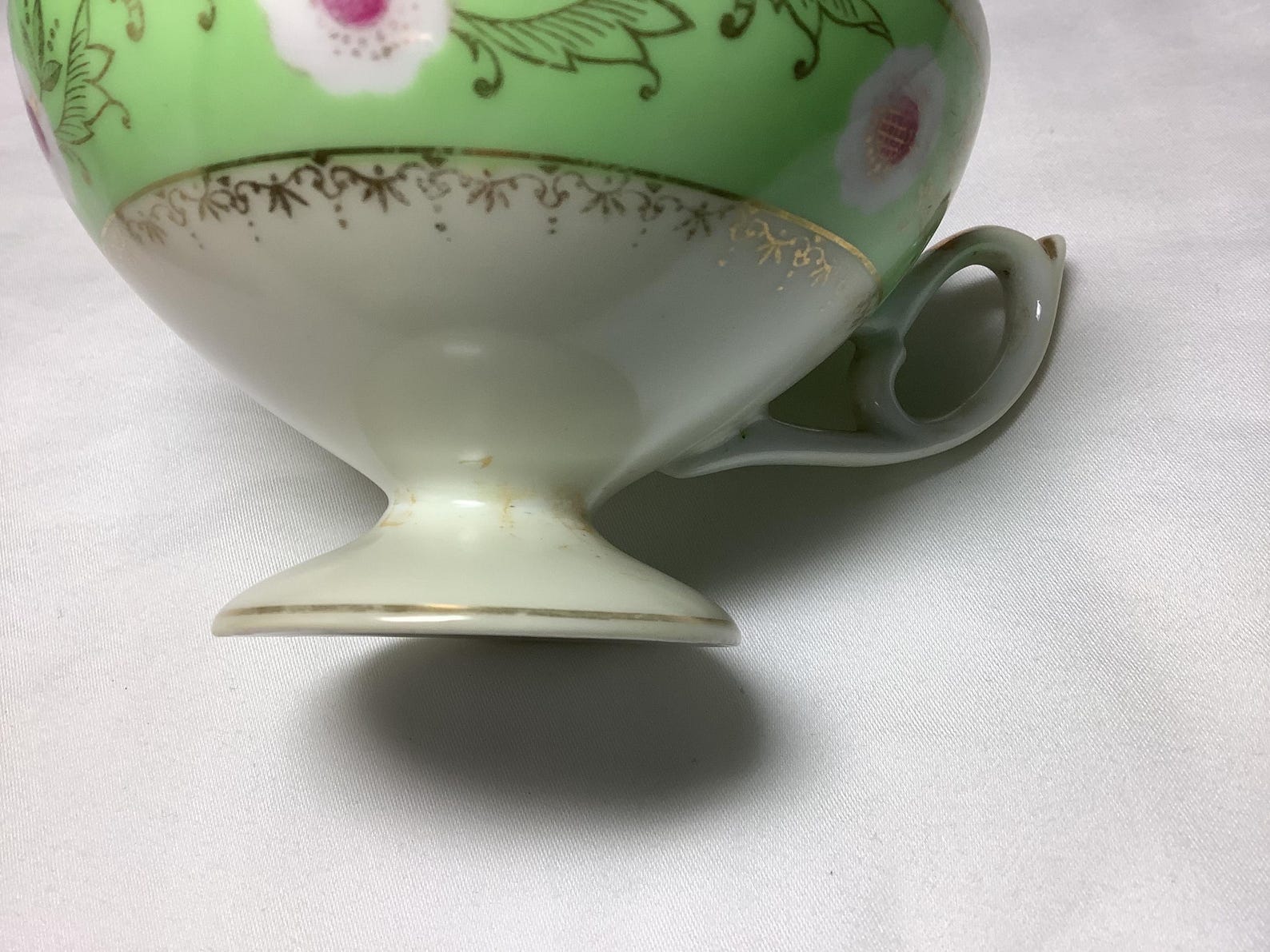 Hand-painted Japanese Porcelain Tea Cup 1930s Shafford Japan Green Pink ...