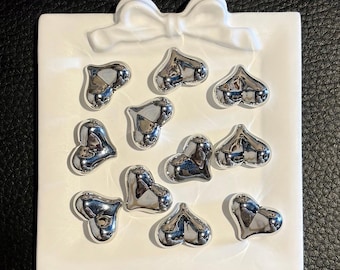 Metallic Heart Beads