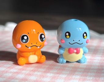 Special Enameled Pocket Character Beads, Hand Painted Character Beads, Gift for Friends