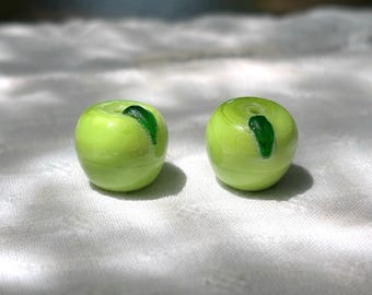Glass Green Apple Beads