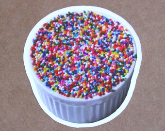 Handmade Rainbow Dot Cake Sticker - Waterproof - Laminated