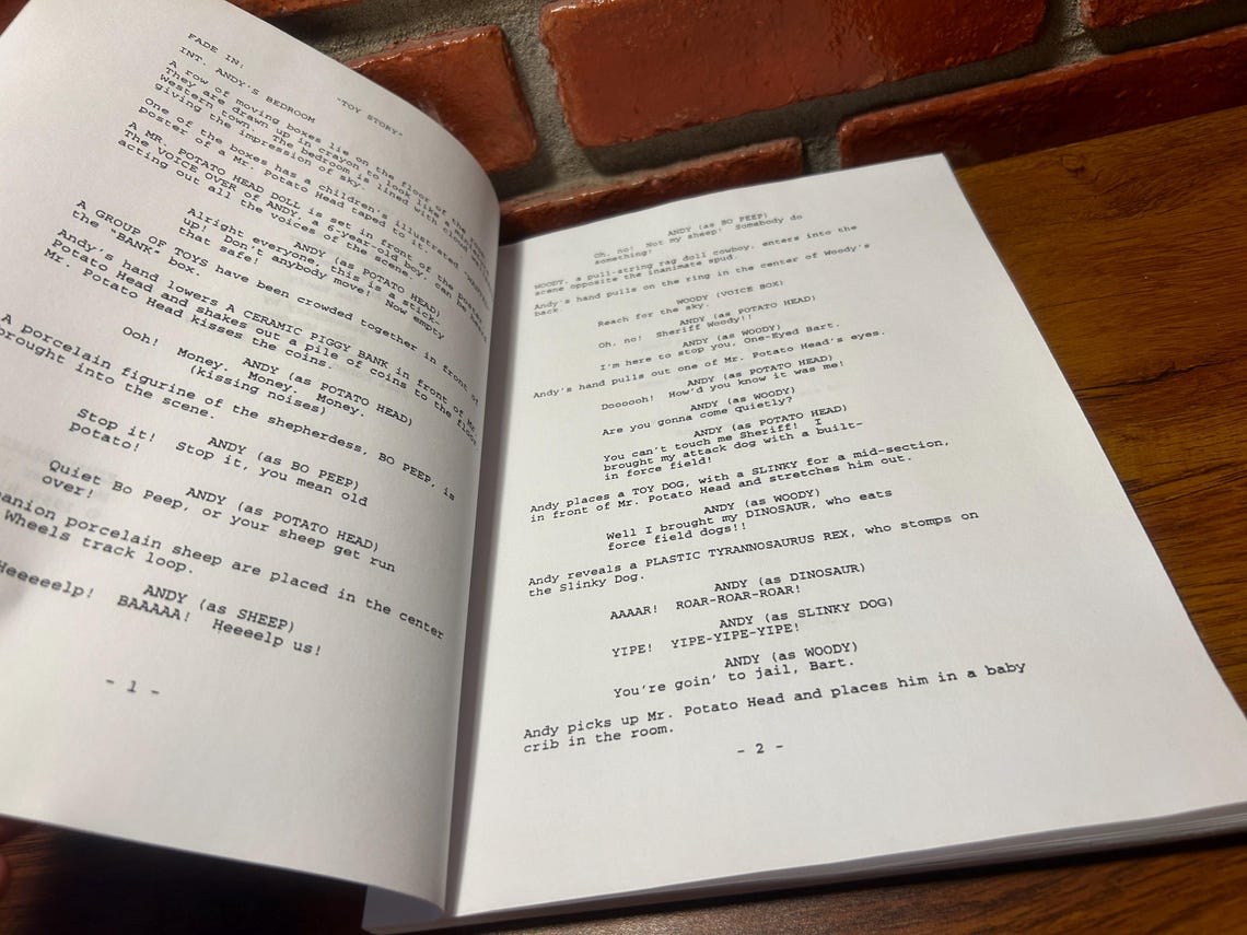 Toy Story Signed Autographed Script Full Screenplay Full Script Reprint ...