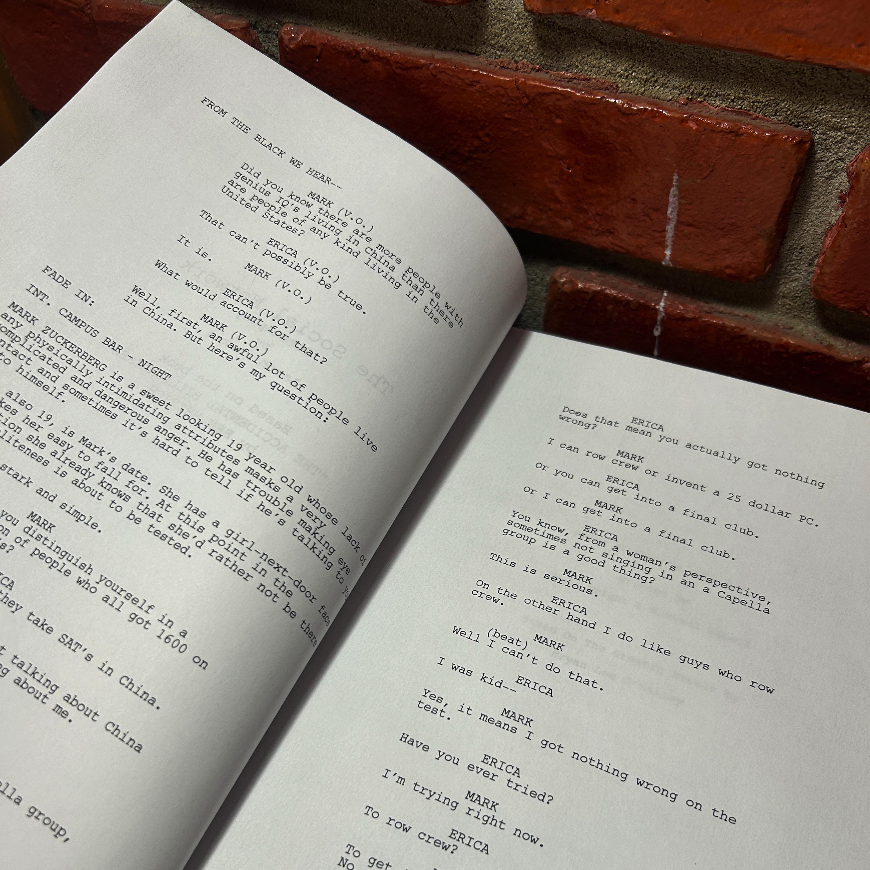The Social Network Signed Autographed Script Full Screenplay Full ...