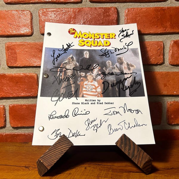The Monster Squad Autographed Cast Signed Script Reprint Screenplay 80's Classic Vintage Movie Memorabilia