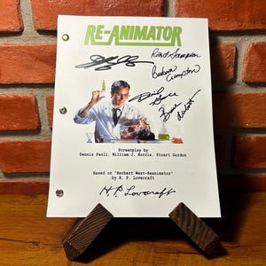 Re Animator Movie Autographed Signed Script Full Screenplay Cast Signed Reprint Jeffrey Combs Dr. Herbert West H. P. Lovecraft