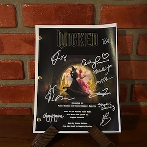 Wicked Movie Script Autographed Screenplay Reprint Cast Signed Wicked Broadway Musical