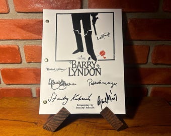 Guión autografiado firmado por Barry Lyndon, guion completo, reimpresión del guion completo, reimpresión del autógrafo de Stanley Kubrick firmada por el reparto