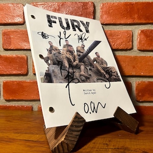 Fury Signed Autographed Script Full Screenplay Full Script Reprint Pitt LaBeouf Bernthal Ayer