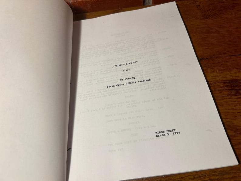 Friends Autographed Signed Script Full Screenplay Script Reprint Pilot ...