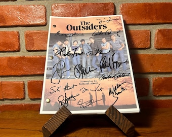 The Outsiders Signed Movie Script Cast Autograph Reprint | Swayze, Cruise, Macchio, Dillon