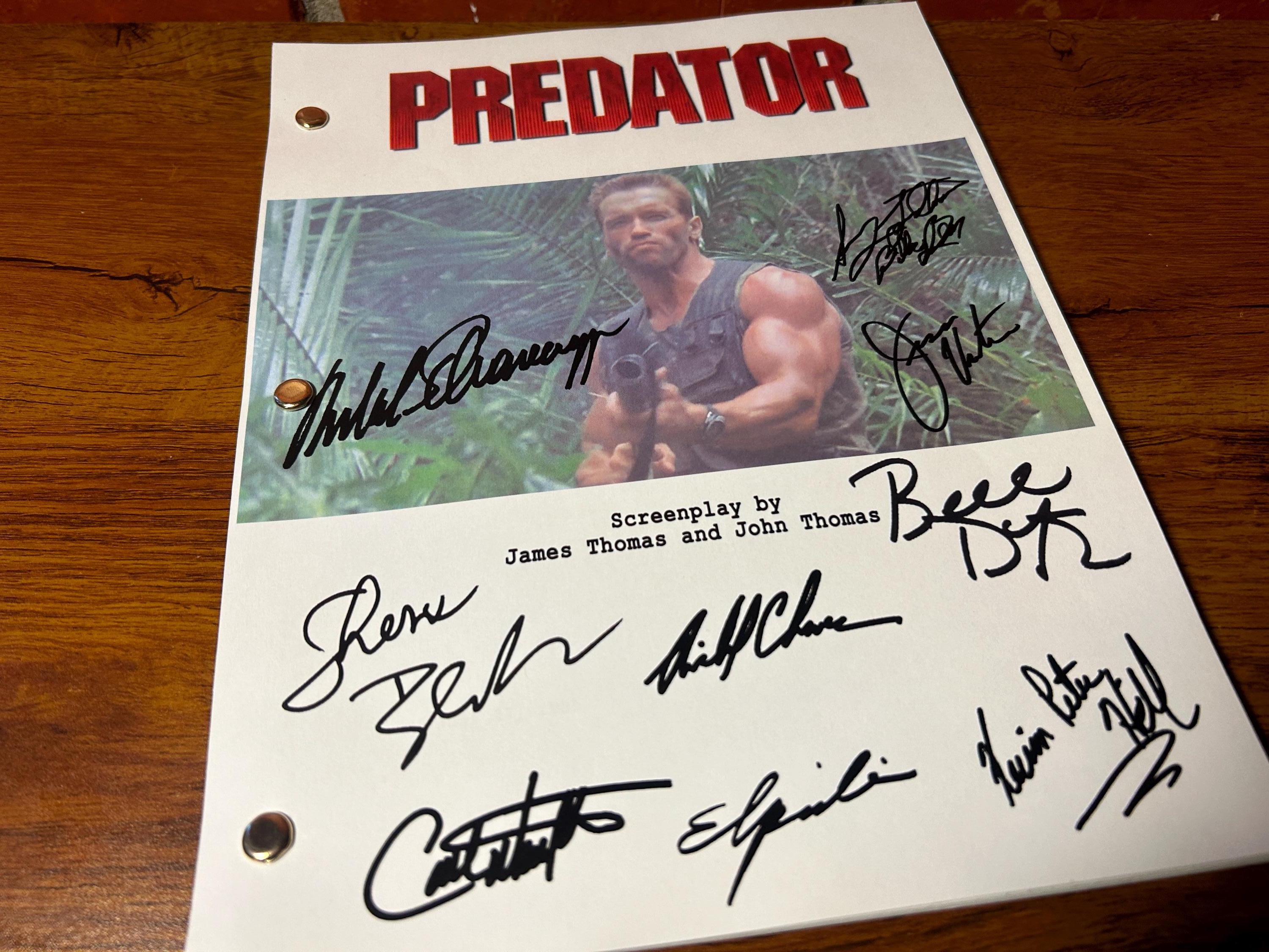 Predator Autographed Cast Signed Movie Script REPRINT - Schwarzenegger ...