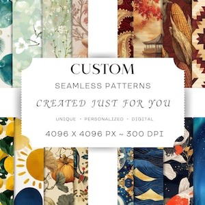 Exclusive Custom Seamless Pattern, Personalized Surface Design, Made to Order, Unique Print, Commercial Use - 1 - 5 Patterns