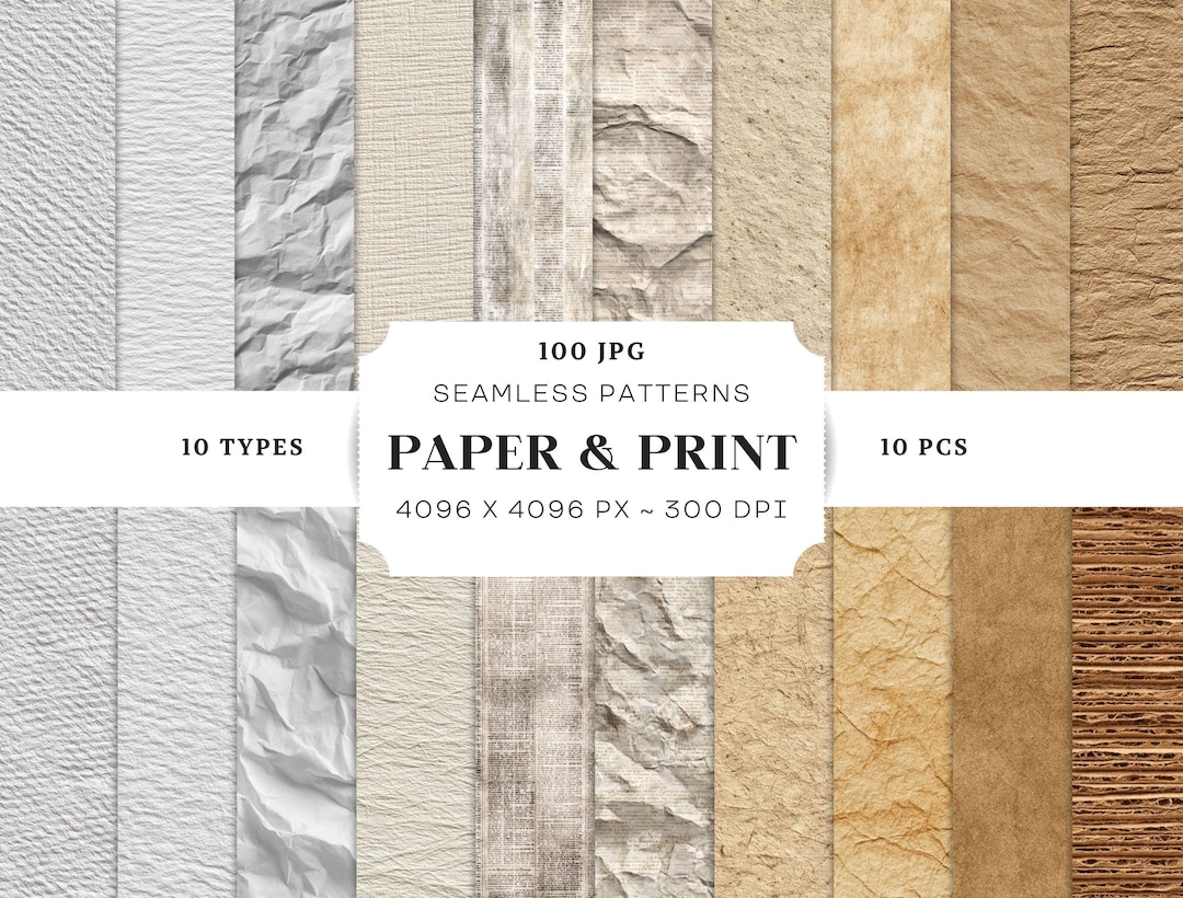 Real Paper & Print Seamless Textures, 100 JPG, Cardboard, Kraft ...