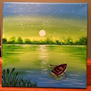 Peaceful Lake Acrylic Painting