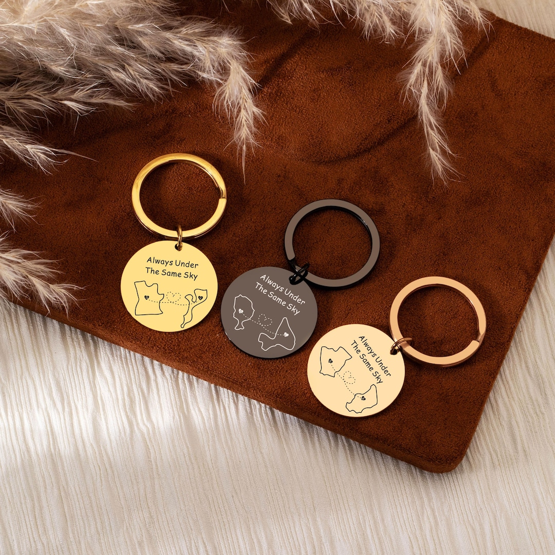 Personalized State Keychain, Custom Engraved Copper Keyring - Etsy