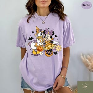Vintage Minnie Daisy Halloween Comfort Colors Shirt, Disney Halloween Shirt, WDW Disneyland Halloween Girls Trip 2025, Besties Halloween Tee