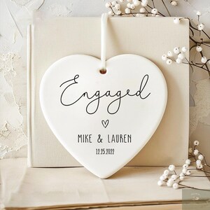 Engaged Ornament 2025 - Custom Engagement Ornament with Names & Date - Personalized Wedding Ornament Gift