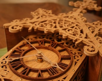 Handmade Clock with Pendulum- Intricate Detail