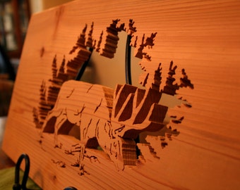 Wooden Scene Board- Elk- Extra Large