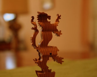 Wooden Twist Trinket- Lion and a Knight