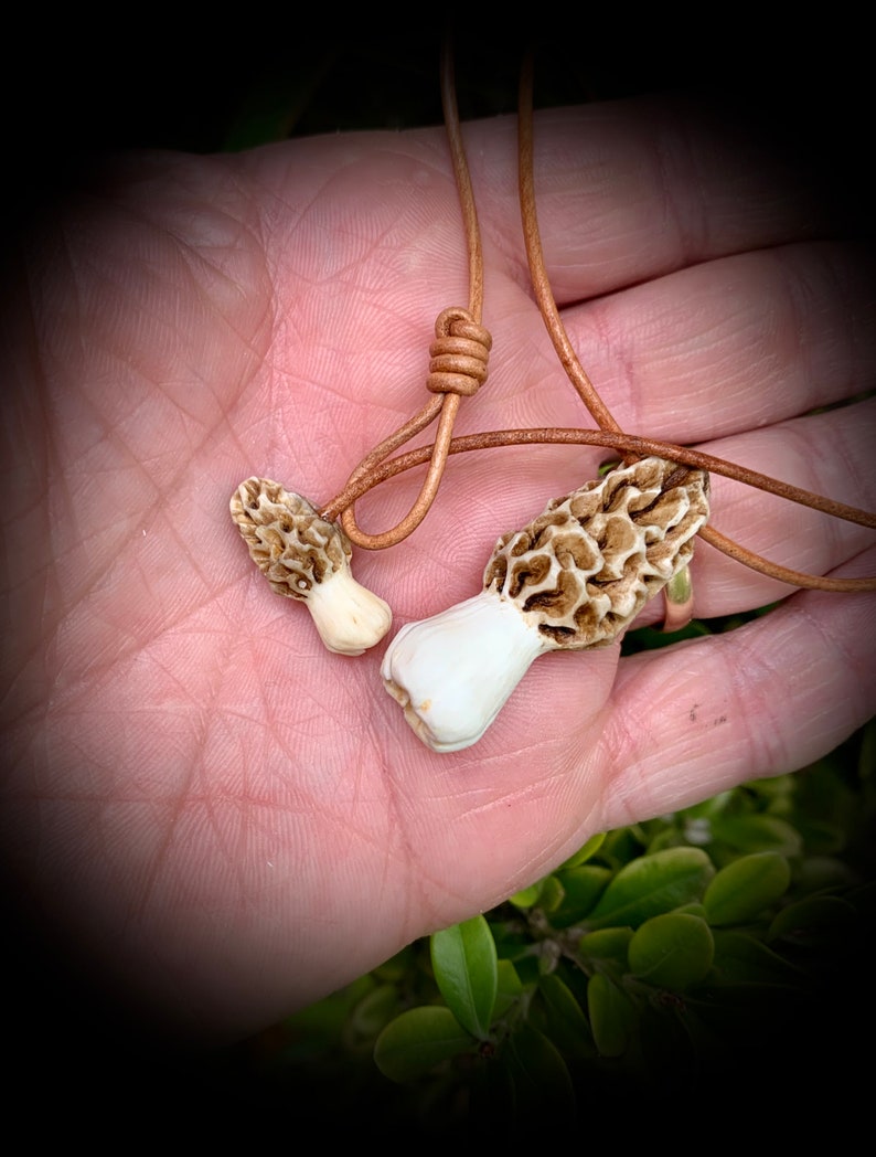Morel Mushroom Necklace Handmade Whitetail Deer Antler SHIPS Etsy