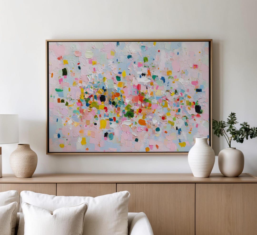 Colorful Abstract Art Print With Bold Brushstrokes, Vibrant Modern Wall ...