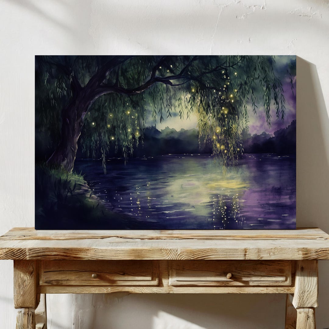 Enchanted Forest Painting Print | Fantasy Lake Artwork | Fairytale ...