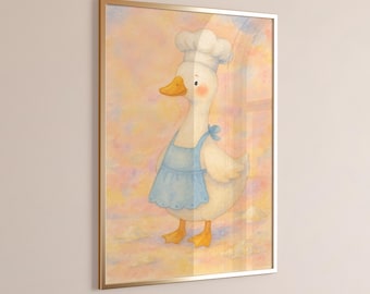 Goose Nursery Wall Art | Watercolor Goose Art Print | Whimsical Animal Art | Baby Animal Art | Trendy Print for Kid | Kids Wall Art Gift