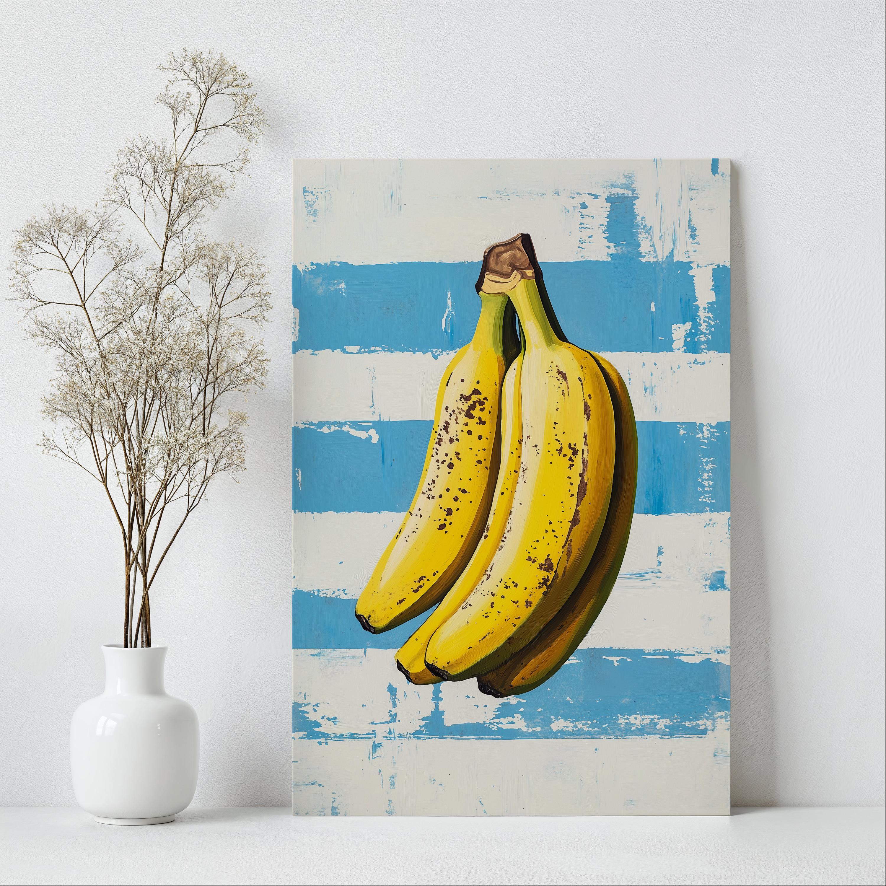 Banana Painting Print | Cute Banana Wall Art | Banana Poster | Pastel Fruit Artwork | Summer Kitchen Decor | Botanical Fruit Wall Art