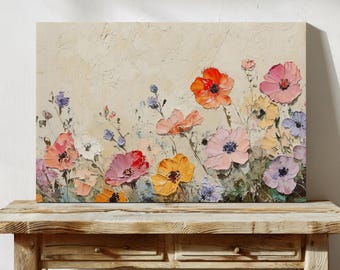 Wildflowers Painting Print Wall Art | Floral Wall Decor | Botanical Wall Art | Flowers Artwork | Abstract Floral Wall Art  | Garden Art
