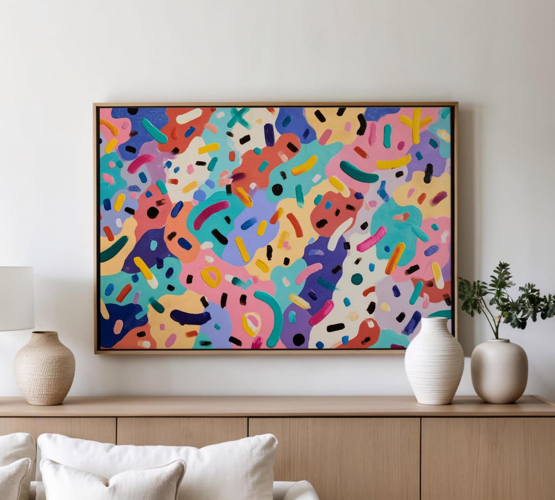 Colorful Abstract Art Print With Bold Brushstrokes, Vibrant Modern Wall ...