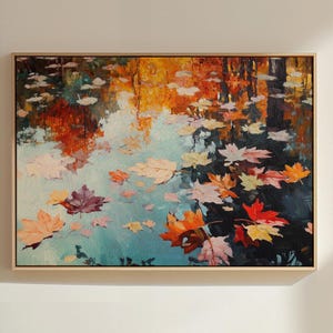Maple Leaves Painting Print Wall Art | Fall Leaves Wall Decor | Autumn Wall Art | Autumn Landscape Art | Vibrant Leaf Art | Seasonal Art
