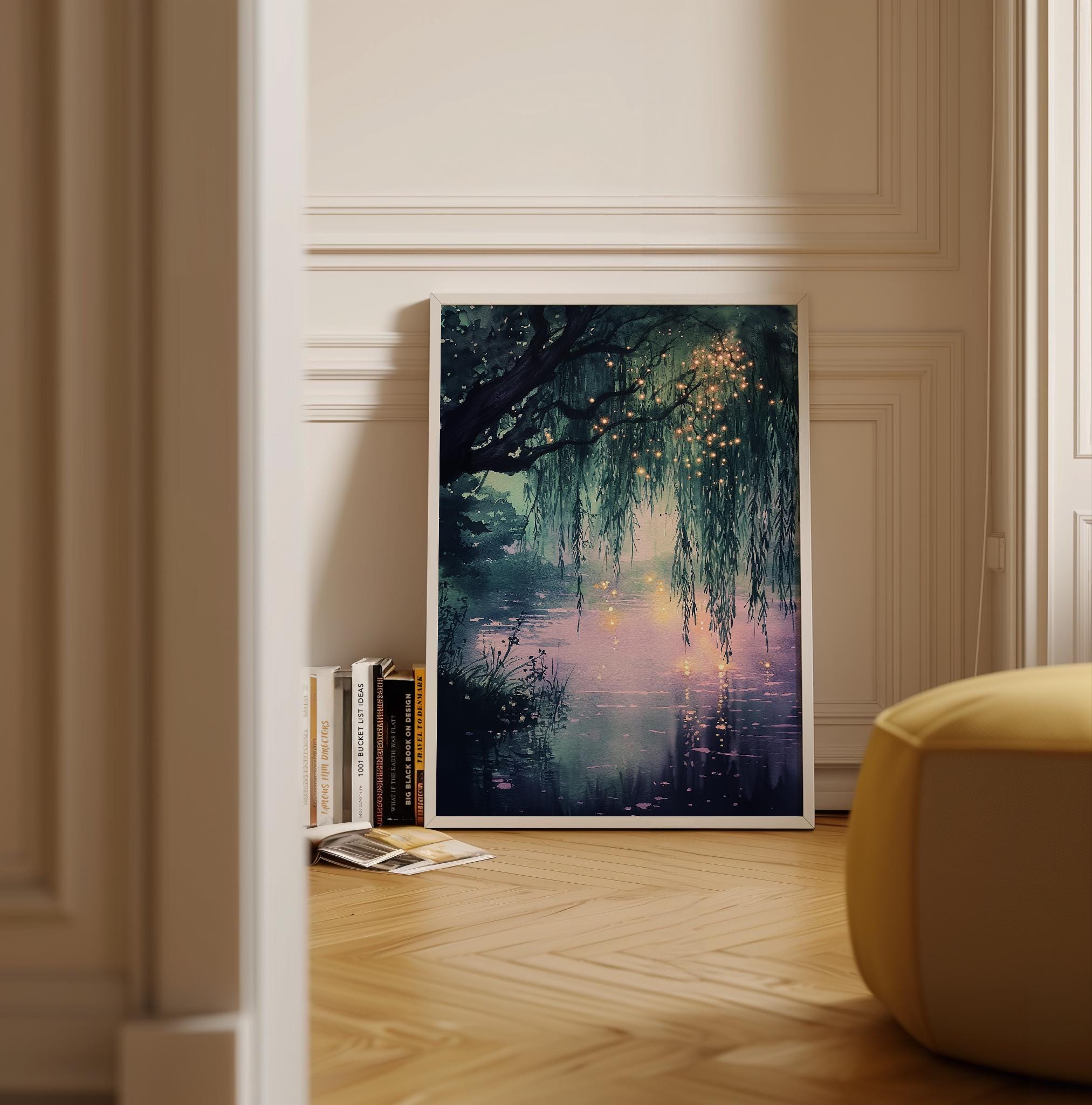 Enchanted Forest Painting Print | Fantasy Lake Artwork | Fairytale ...
