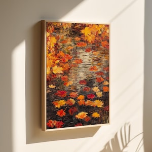 Maple Leaves Painting Print | Fall Leaves Wall Decor | Autumn Painting Wall Art | Autumn Landscape Art | Vibrant Leaf Art | Seasonal Art