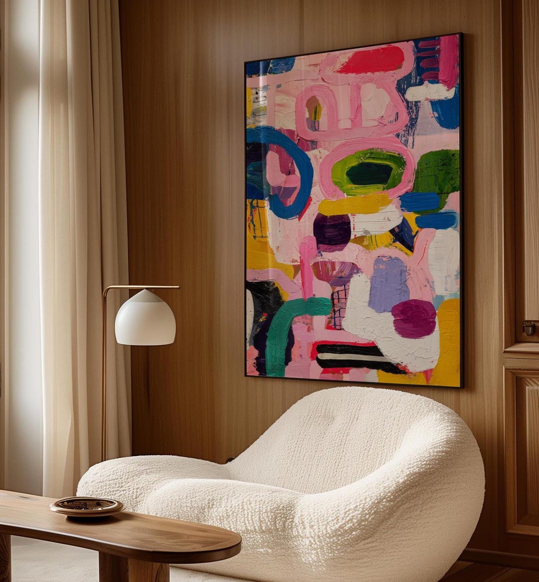 Colorful Abstract Art Print With Bold Brushstrokes, Vibrant Modern Wall ...