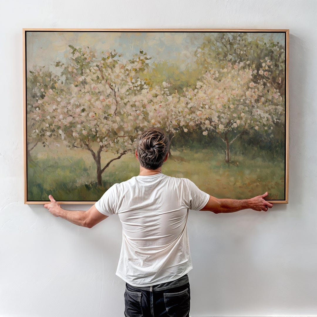 Floral Tree Painting Print | Apple Tree Wall Art | Spring Landscape ...