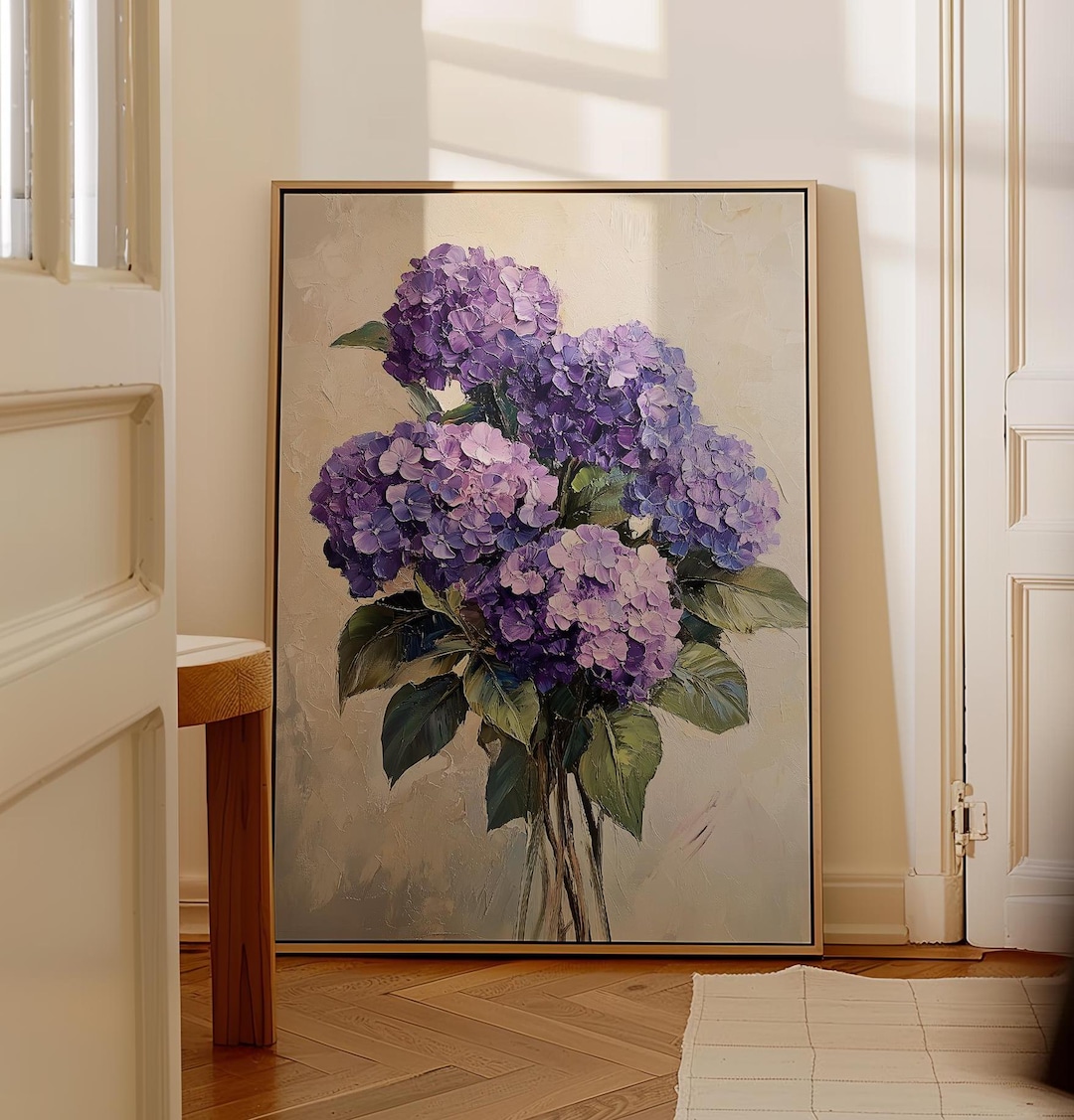 Floral Painting Print Wall Art | Purple Hydrangea Wall Decor ...