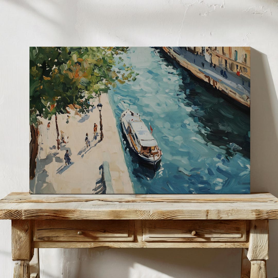 Canal Oil Painting Print | Cityscape Wall Decor | Pastel Urban ...