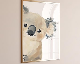 Watercolor Koala Print Wall Art | Cute Koala Wall Decor | Koala Nursery Art | Baby Koala Art| Whimsical Koala Art | Australian Animal Art