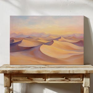 Desert Landscape Painting Print | Desert Wall Decor | Sand Dunes Art | Desert Scenery Wall Art | Peaceful Desert Art | Warm Tones Wall Art